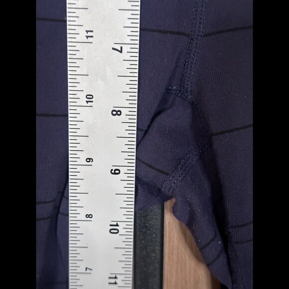 Prana Pants Medium Womens Blue Navy Stripe Cropped Pull On Leggings - Picture 4 of 9